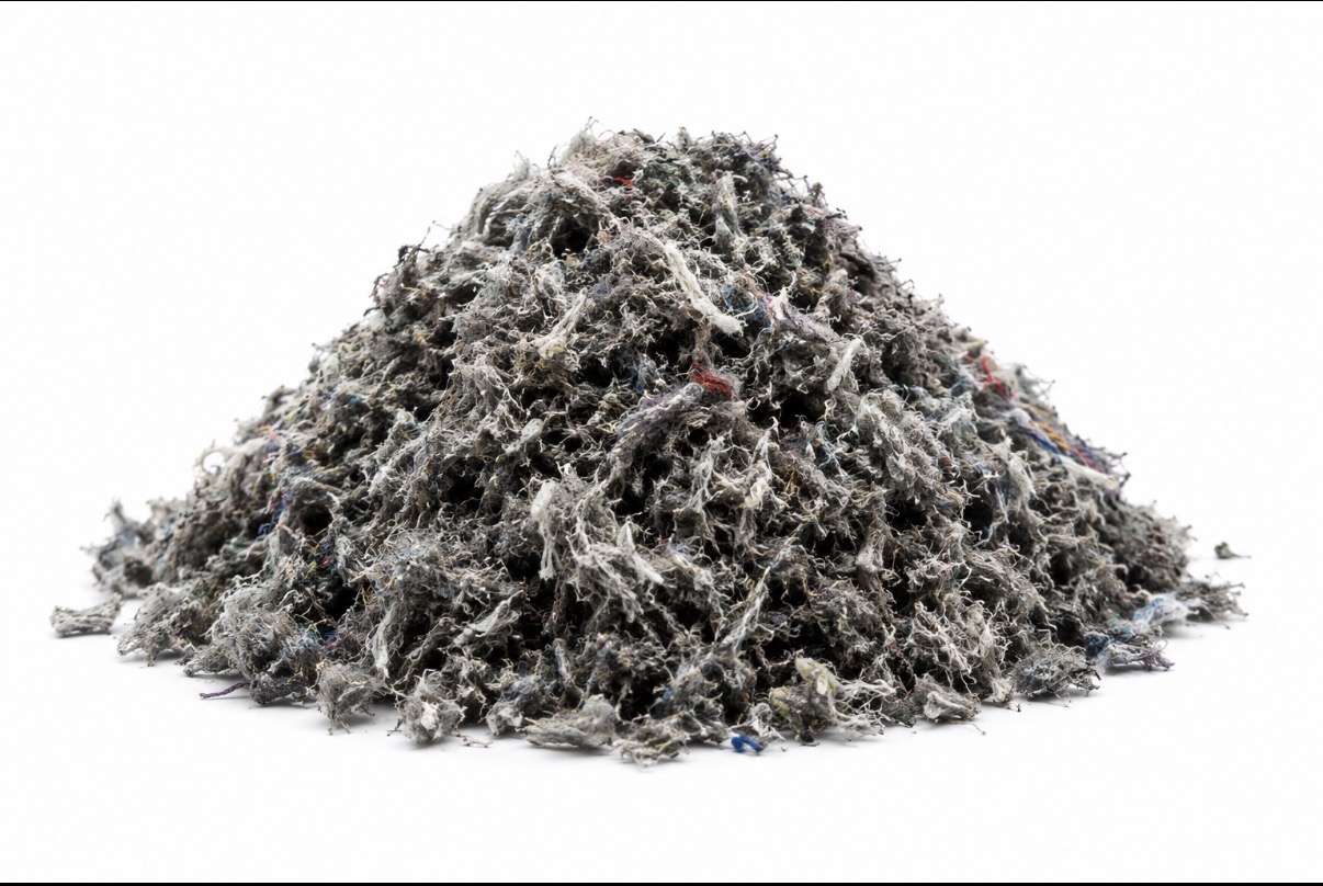 Rückgewonnene Fasern — zerkleinerte Textilfasern aus Altreifen